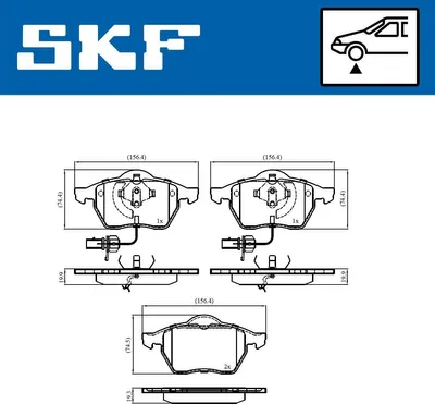Produktbild von SKF Bremsbeläge Satz Vorne Bremsklötze für AUDI A4 Avant (8ED, B7) VKBP 80749 E