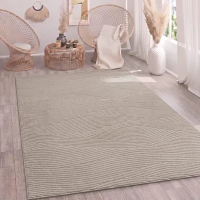 Produktbild von Paco Home Teppich Wohnzimmer Hochflor Skandi Boho Geometrisch Abstrakt Uni Waschbar 240x340 cm