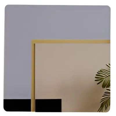 Immagine prodotto di Specchio da parete minimalista con cornice dorata e motivo a foglia