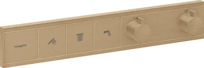 Produktbild von hansgrohe Fertigmontageset RainSelect UP-THM, 3 Verbraucher, brushed bronze