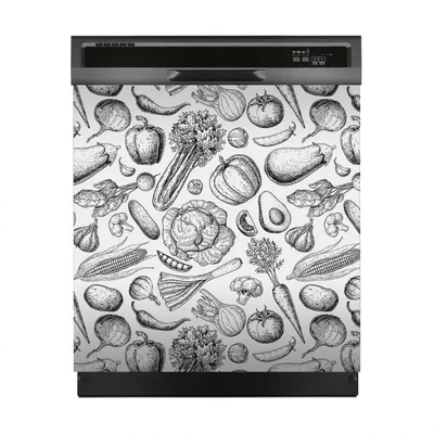 Produktbild von Aufkleber sticker 60x60 cm Dekorative folie Spülmaschine - Gemüse Vegetarisch