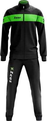 Produktbild von 3XL|Zeus Tuta Apollo Herren Trainingsanzug Schwarz Neon Grün
