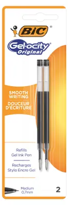 Zdjęcie produktu dla BiC® 862228 Gel-Mine - dokumentenecht, Metallspitze 0,35 mm, schwarz, 2er Pack