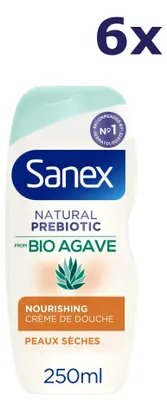 Produktbild von 6x Sanex Douchegel - 250ml - natural prebiotic nourishing