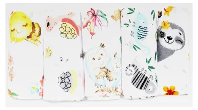 Produktbild von Moltontücher, 5er Set Flanellwindeln aus 100% Baumwolle, 80x80cm, Spucktücher für Babys