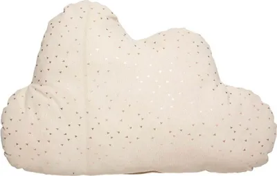Image de Coussin décoratif en forme de nuage, jaune, coton, 28 x 45 cm