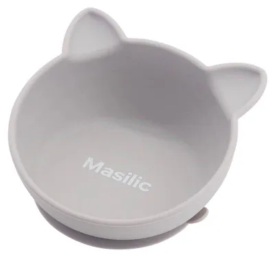 Produktbild von Masilic Stabiles Katzennapf aus Silikon 200ml, Grau Silikonnapf, Rutschfest, , Kippsicheres Design, Ideal für Katzen, Leicht zu Reinigen, Langlebig, für Zuhause & Unterwegs
