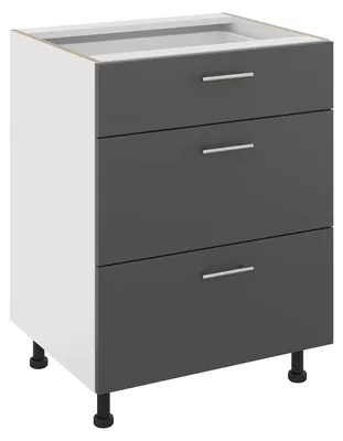 Produktbild von haaus Karo Unterschrank, 3 Schubladen, Anthrazit/Weiß, 60 x 50 x 80 cm