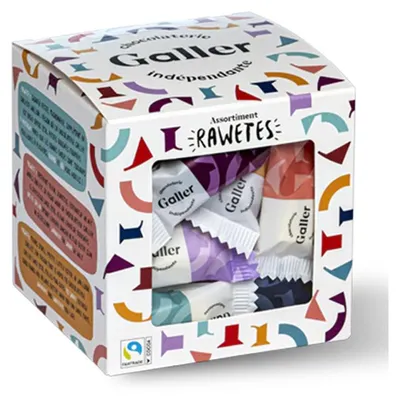 Image de Assortiment de bonbons au chocolat Galler Rawetes Cube, 40 pièces (200 g)