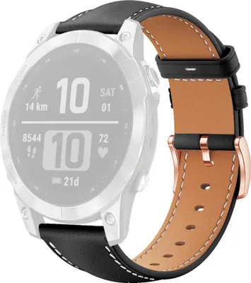 Immagine prodotto di Cinturino in Pelle finta per Garmin Fenix 8 / 7S / 6S / 5S, fibbia ad ardiglione da 22 mm, nero