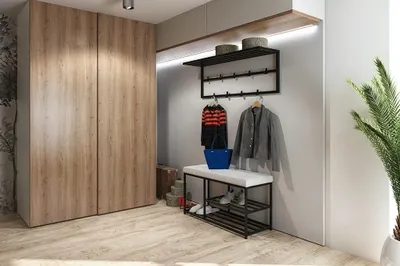 Produktbild von Sitzbank für den Flur oder den Eingangsbereich, Schuhschrank „Livi“ 100 x 35 cm im Loft-Stil