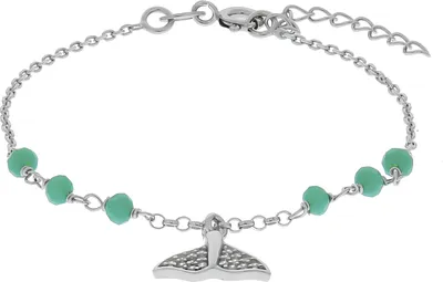 Produktbild von V Armband 925/- Sterling Silber 16+2cm weiß Glasstein grün 301260195