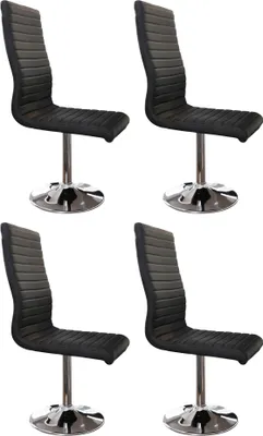 Produktbild von SalesFever Esszimmerstuhl 4er Set | Bezug Kunstleder | Gestell Metall Chrom-Optik | 360 Grad drehbar | B 45 x T 65 x H 106 cm | schwarz