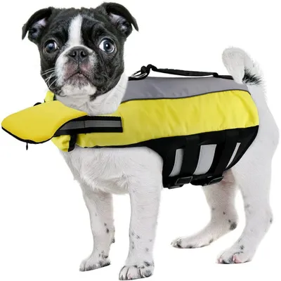 Produktbild von Ripstop Hunde Rettungsweste für Kleine Hunde Bootfahren, Hund Schwimmweste mit Verbesserter Auftrieb & Sichtbarkeit S