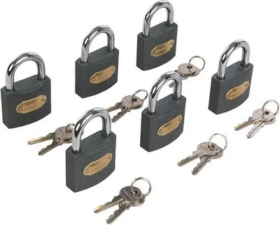 Productafbeelding van Famanu hangslot, 50 mm, gelijksluitend, set van 6 - Hoge kwaliteit