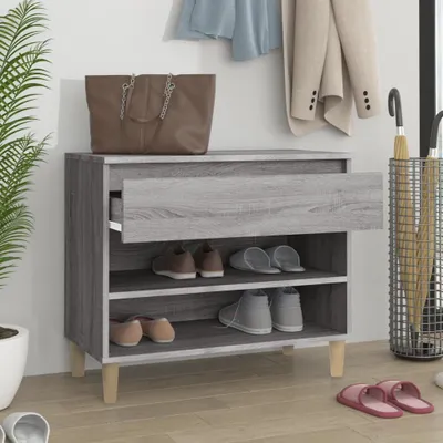 Produktbild von The Living Store Schuhregal Grau Sonoma 70x36x60 cm Holzwerkstoff
