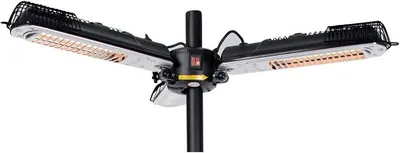 Image de Radiateur de terrasse, chauffage pour parasol, 2000W - Radiateur infrarouge pour parasol, chauffage électrique pour terrasse, radiateur de terrasse