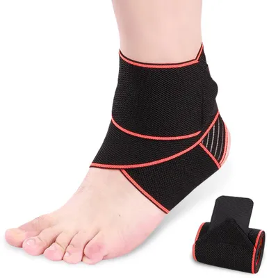 Obrázek produktu pro Ortéza na kotník s nastavitelným páskem, elastická kompresní bandáž, pohodlná a prodyšná, vhodná pro každodenní použití i sport
