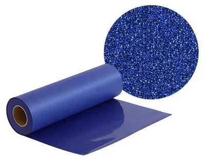 Produktbild von Plottermarie Plotterfolie Mega Glitter für kreative Veredelungen – Plotterfolie für Textildruck, T-Shirts, Baumwolle, Polyester, DIY & Spezialeffekte 100 x 50 cm - 942 Royal Blue
