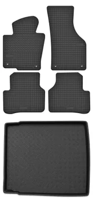 Imagen del producto de Alfombrillas de goma + bandeja de maletero para Volkswagen Passat CC 2008-2012 (cupé) – juego de 5 piezas, negras, a medida – Wielganizator