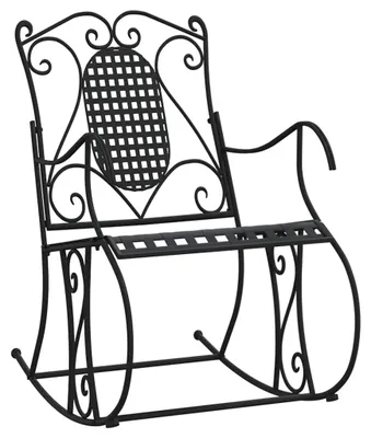 Immagine prodotto di vidaXL Sedia a dondolo 84 cm acciaio nero