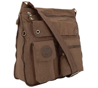 Produktbild von leichte Damen-Umhängetasche - Praktische Crossbody-Handtasche - mit vielen fächern Braun