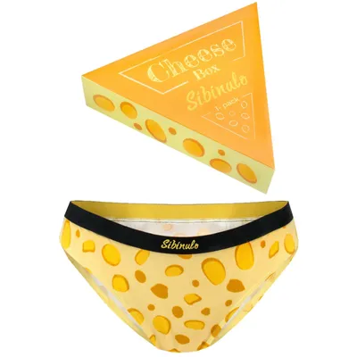 Produktbild von Lustige Damen-Slips mit Käsemotiv - Größe S – Baumwolle 1 Paar - Originelles Geschenk!