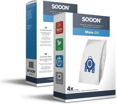 Produktbild von SQOON Staubsaugerbeutel geeignet für Miele HyClean G/N – ersetzt Miele 9917730 – passend für Complete C2, Complete C3, Classic C1, S8, S5 & S2 Serie