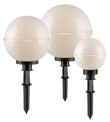 Produktbild von 3er Set LED Kugelleuchten, schwarz, weiß, D 20 cm, 30 cm, 40 cm