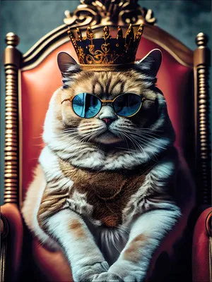 Produktbild von Glasbild The Cat Is King GLA2706 60x80 cm