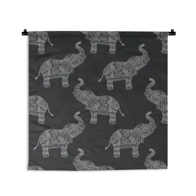 Obrázek produktu pro MuchoWow® Tapiserie Věšení na zeď Slon - Vzory - Boho 150x150 Tapiserie dekorace Nástěnná šála