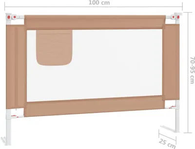 Immagine prodotto di vidaXL Protezione letto bambino taupe 100x25 cm tessuto