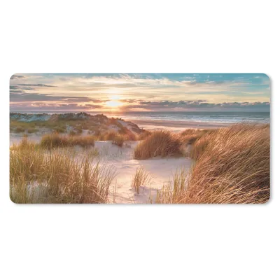 Produktbild von MuchoWow® Mauspad Mousepad Düne - Pflanzen - Sonnenuntergang - Strand - Meer 60x30 cm - Mousepads - Maus Mat - Pad - Mausunterlage - Nachhaltig
