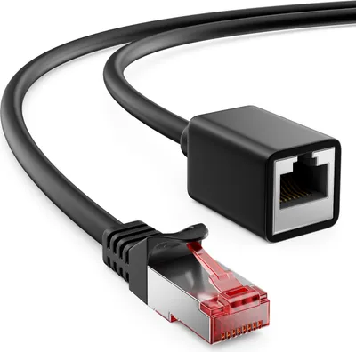 Produktbild von deleyCON 7,5m Cat6 Patchkabel Verlängerung für Ethernet LAN Netzwerkkabel Internetkabel - RJ45 Stecker auf RJ45 Buchse S/FTP PiMF 250MHz Kupfer - Schwarz
