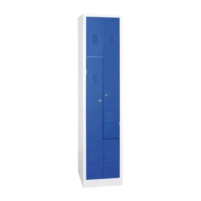 Produktbild von Gürkan Z-Spind lichtgrau, blau 106552, 2 Schließfächer 40,0 x 50,0 x 180,0 cm