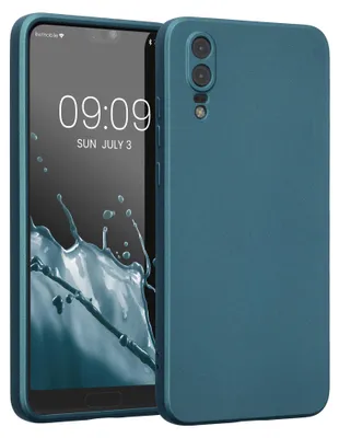 Produktbild von kwmobile Handyhülle für Huawei P20 Hülle - weiche Silikon Case metallisch schimmernd - Schutzhülle Cover - Metallic Karibikblau
