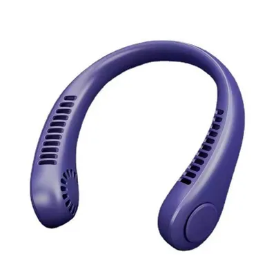 Imagen del producto de Ventilador de cuello práctico: ventilador portátil sin aspas para estudiantes, deportes y refrigeración, color azul