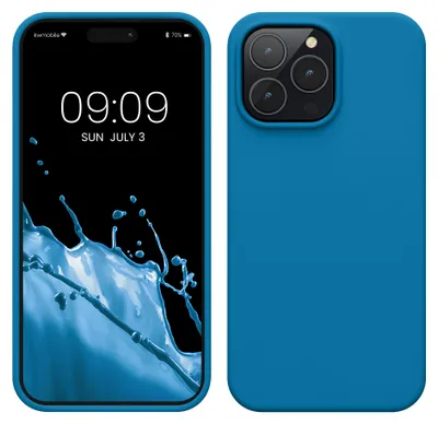 Produktbild von kwmobile Handyhülle für iPhone 14 Pro Max Hülle, für iPhone 14 Pro Max Case - Hülle Silikon - kabelloses Laden - Karibikblau