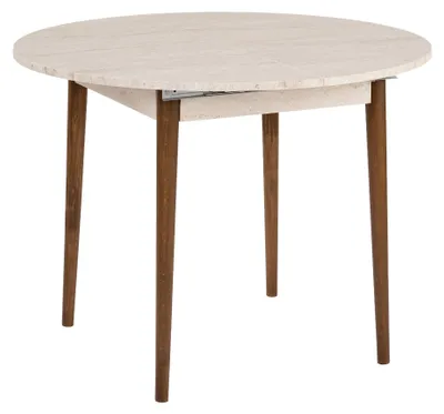 Produktbild von Ausziehbarer Esstisch aus Holz "Viona" 100 x 100 x 75 cm - Travertin