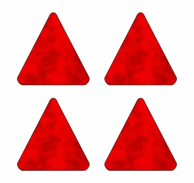 Produktbild von Hermann Schütz Aufkleber Holografie-Leucht-Reflektoren Dreiecke rot Bogengröße: 110x90mm, 4 Motive