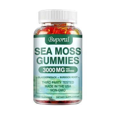 Produktbild von Sea Moss Gummies (100 Gummibärchen) Nahrungsergänzungsmittel, Immunsystem und Verdauung, Schilddrüse