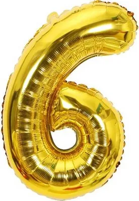 Zdjęcie produktu dla Balonik foliowy nr 6, złoty, 102 cm – Cakesicq