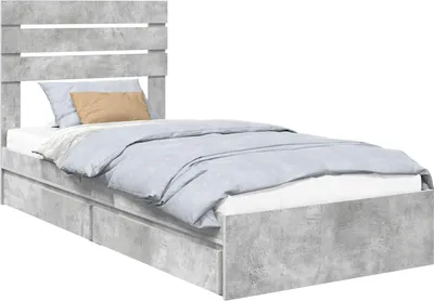 Obrázek produktu pro vidaXL Úložná postel betonová šedá 90 x 190 cm materiál na bázi dřeva