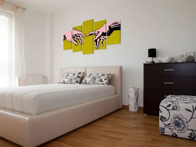 Produktbild von Akustikbild Abstrakt 200x100 cm Bilder Akustikschaum Hochleistungsschallabsorber Schallschutz Leinwand 5 tlg Wandbild Raumakustik Schalldämmung 020105-6