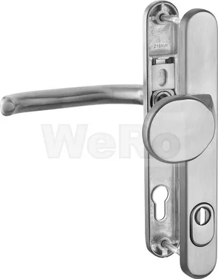 Produktbild von Haustür Schmalrahmen - Garnitur in Edelstahl mit Zylinderabdeckung Knopf/ Drücker