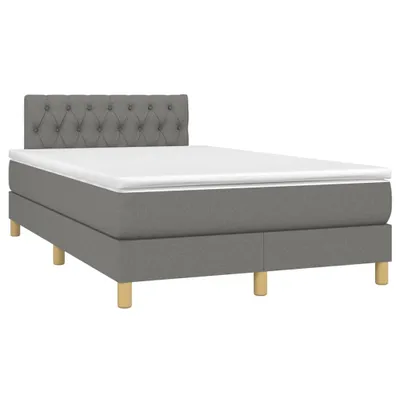 Productafbeelding van Boxspringbed met matras, donkergrijs, 120x190 cm, gestoffeerd