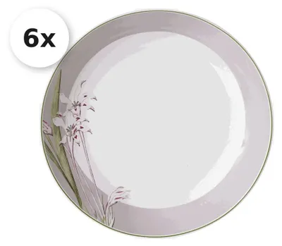 Produktbild von Suppenteller 20cm 6er Set Flora grau