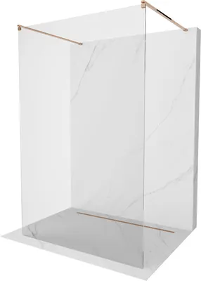 Produktbild von Mexen Kioto freistehende Duschwand 110 x 200 cm, Transparent 8 mm, Rosa Gold - 800-110-002-60-00