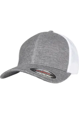 Produktbild von FLEXFIT 6511M | Retro Trucker Melange Cap - Farbe: Grey/White Mesh - Größe: L/XL