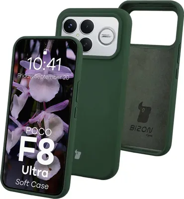 Produktbild von Silikon Handyhülle für Xiaomi POCO F8 Ultra, Bizon Soft Case, Dunkelgrün